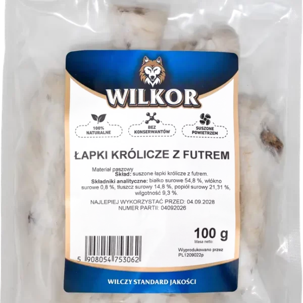Łapki królicze z futrem
