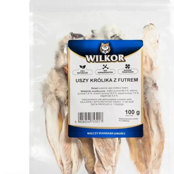 Uszy królika z futrem